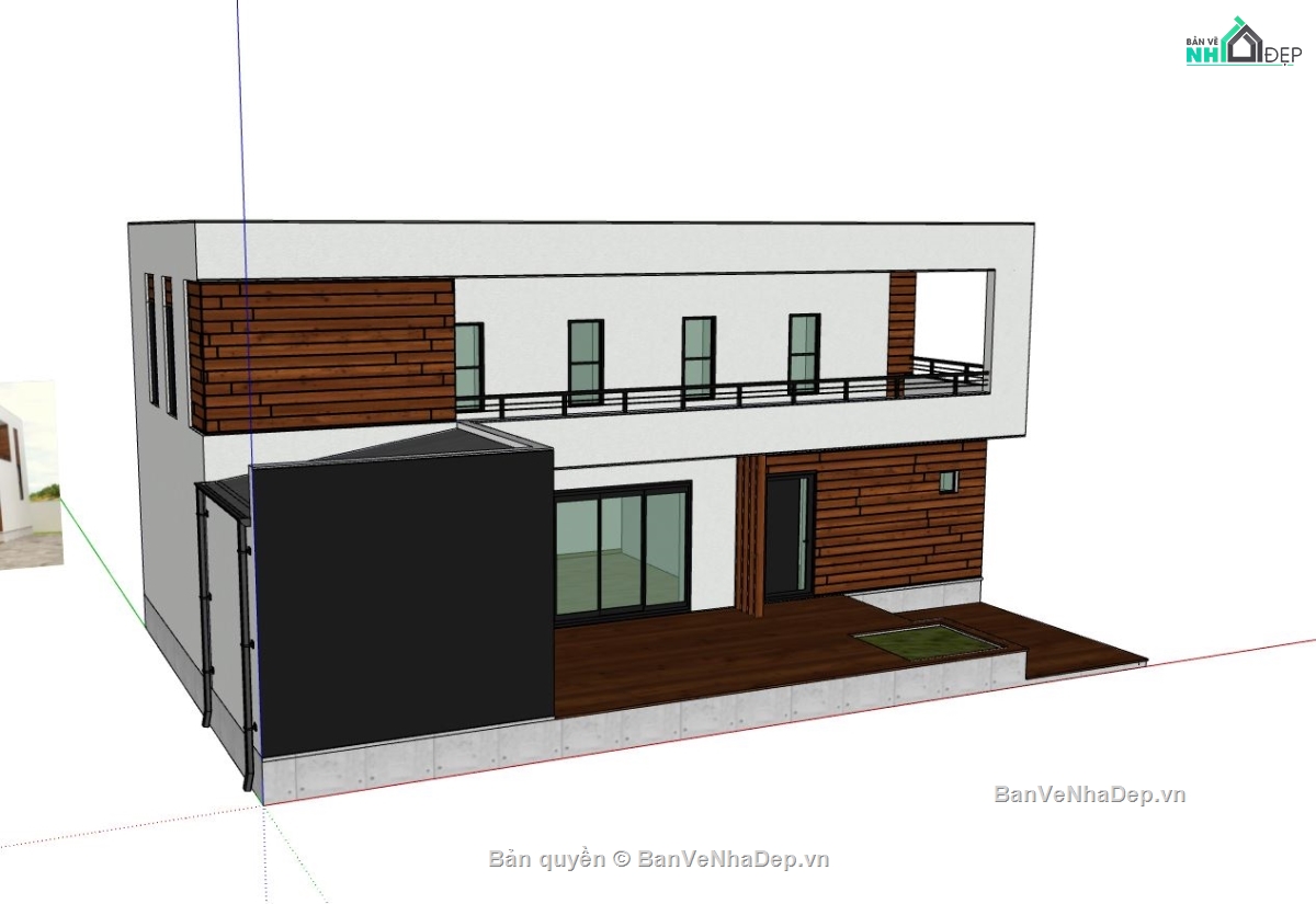 nhà phố 2 tầng,model sketchup nhà phố 2 tầng,su nhà phố 2 tầng