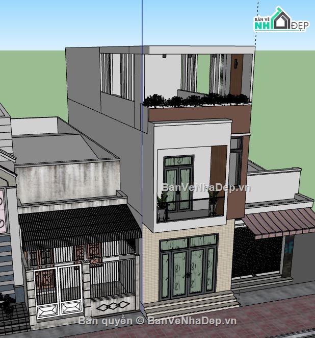 model su nhà phố 3 tầng,nhà phố 3 tầng,file sketchup nhà phố 3 tầng,sketchup nhà phố 3 tầng,nhà phố 3 tầng file su
