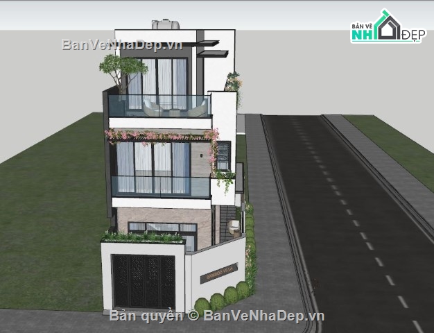 model sketchup nhà phố 3 tầng,file sketchup nhà phố 3 tầng,sketchup nhà phố 3 tầng,file nhà phố 3 tầng sketchup