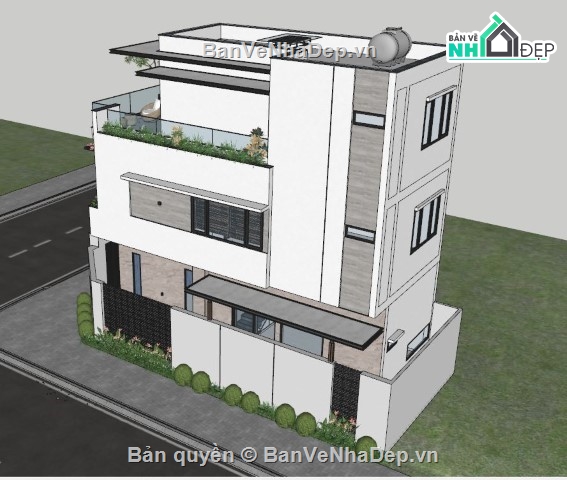 model sketchup nhà phố 3 tầng,file sketchup nhà phố 3 tầng,sketchup nhà phố 3 tầng,file nhà phố 3 tầng sketchup