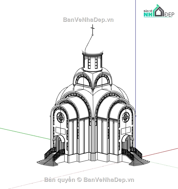 model su dựng nhà thờ thiên chúa,mẫu nhà thờ file sketchup,dựng 3d su nhà thờ công giáo
