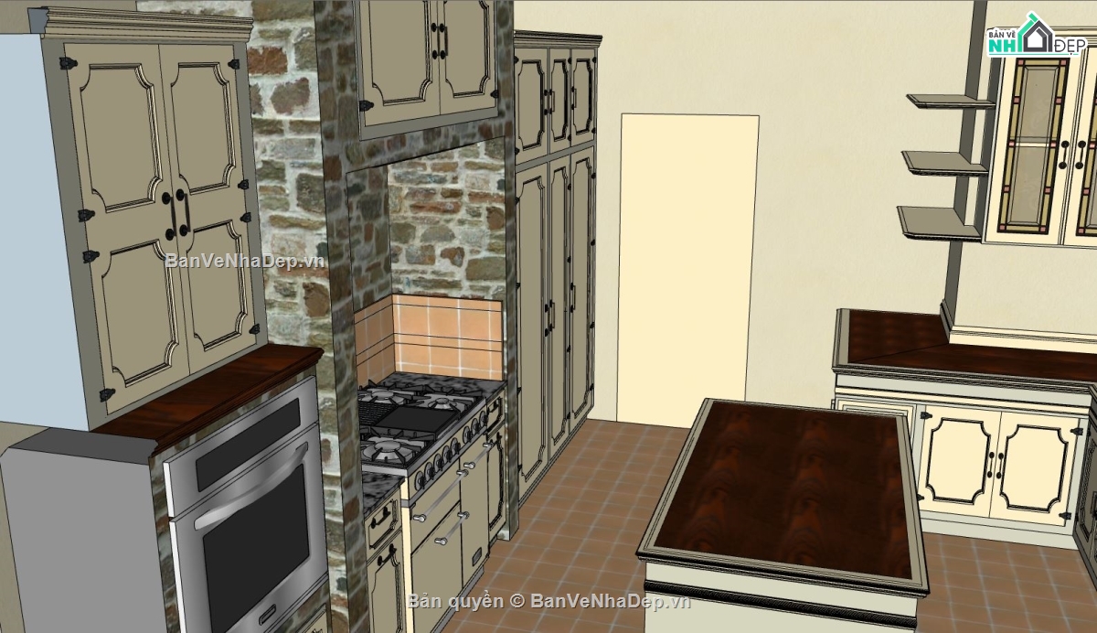 nội thất nhà bếp,file su nhà bếp,thiết kế nhà bếp sketchup
