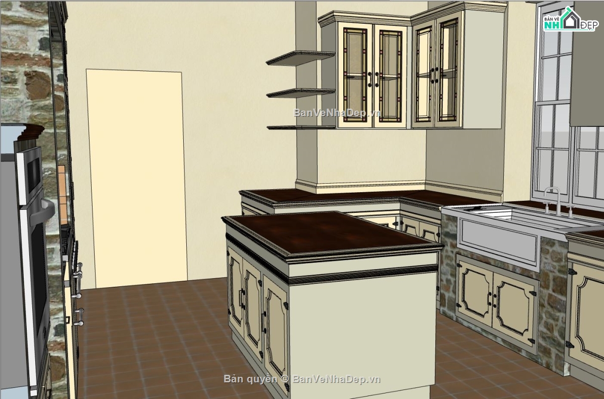nội thất nhà bếp,file su nhà bếp,thiết kế nhà bếp sketchup