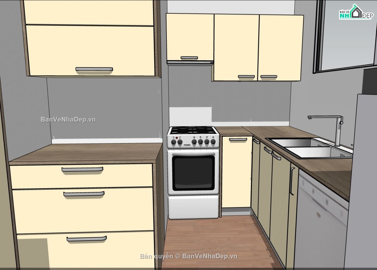 Model su phòng bếp,Model phòng bếp,phòng bếp,sketchup phòng bếp