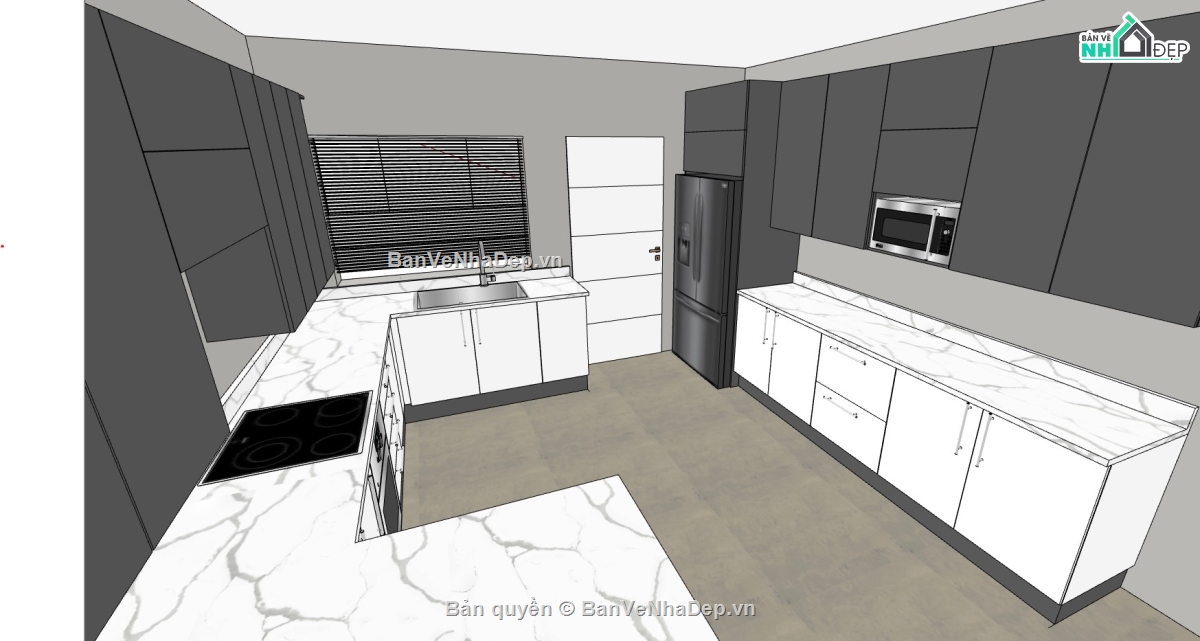 File 3d sketchup bếp,File sketchup Nhà bếp,phòng bếp sketchup,su phòng bếp