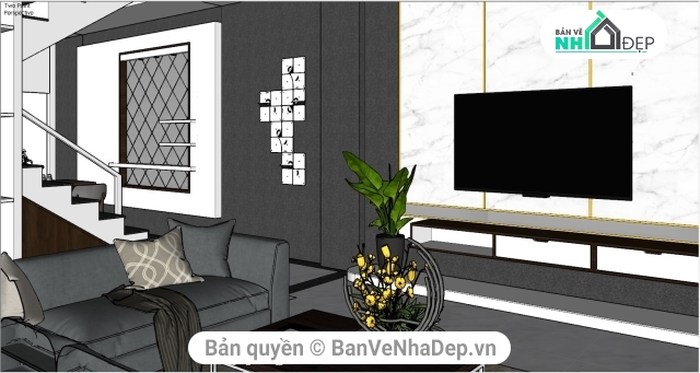 Sketchup thiết kế nội tất căn hộ,Mẫu thiết kế nội thất tầng 1,Mẫu thiết kế tầng 1,thiết kế nội thất nhà phố,phối cảnh nội thất nhà phố su