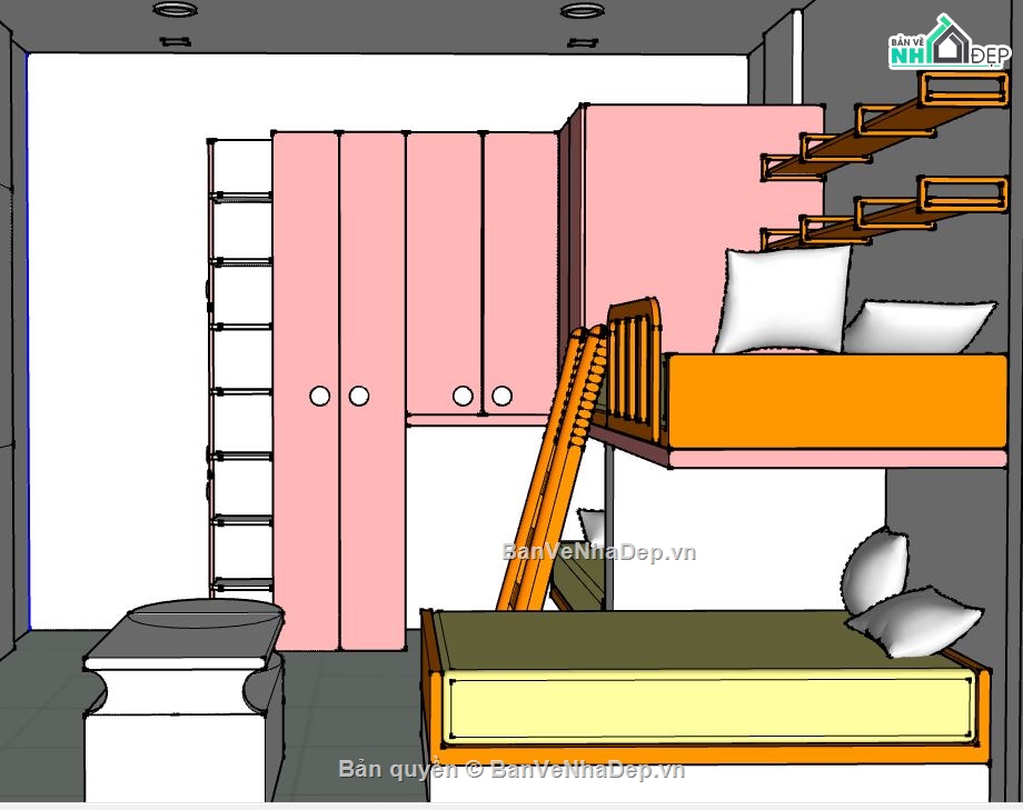 phòng ngủ sketchup,mẫu phòng ngủ sketchup,mẫu su phòng ngủ