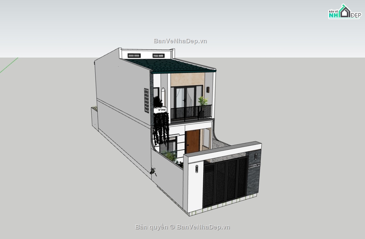 su nhà phố,sketchup nhà phố,su nhà phố 2 tầng