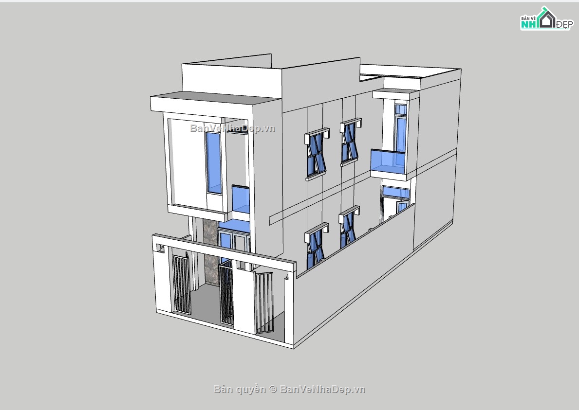 su nhà phố,sketchup nhà phố,su nhà phố 2 tầng
