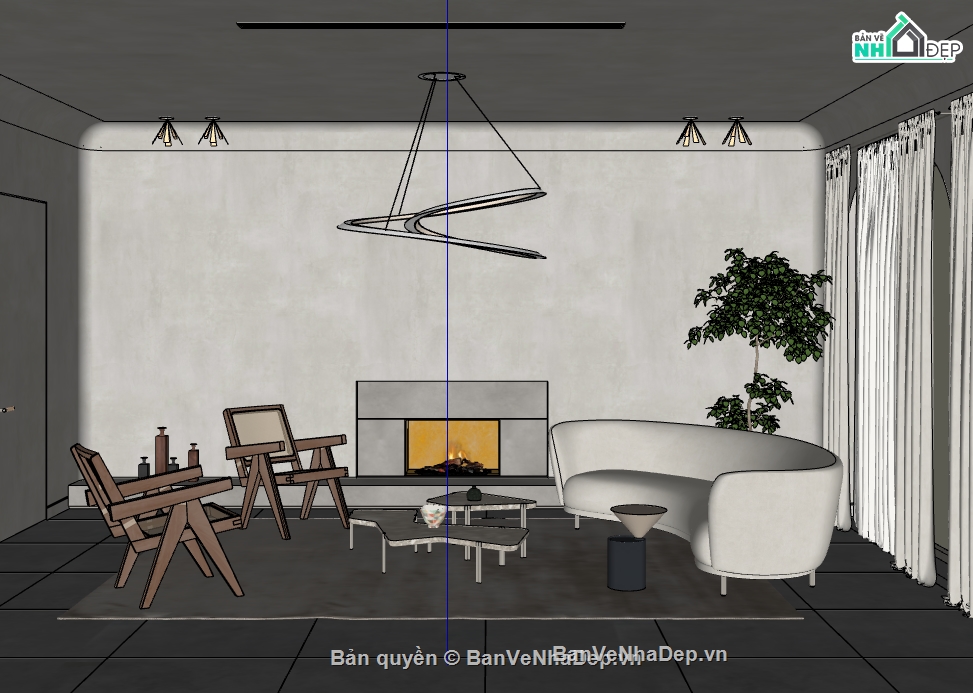 nội thất phòng khách,su nội thất,sketchup nội thất,nội thất phòng khách su