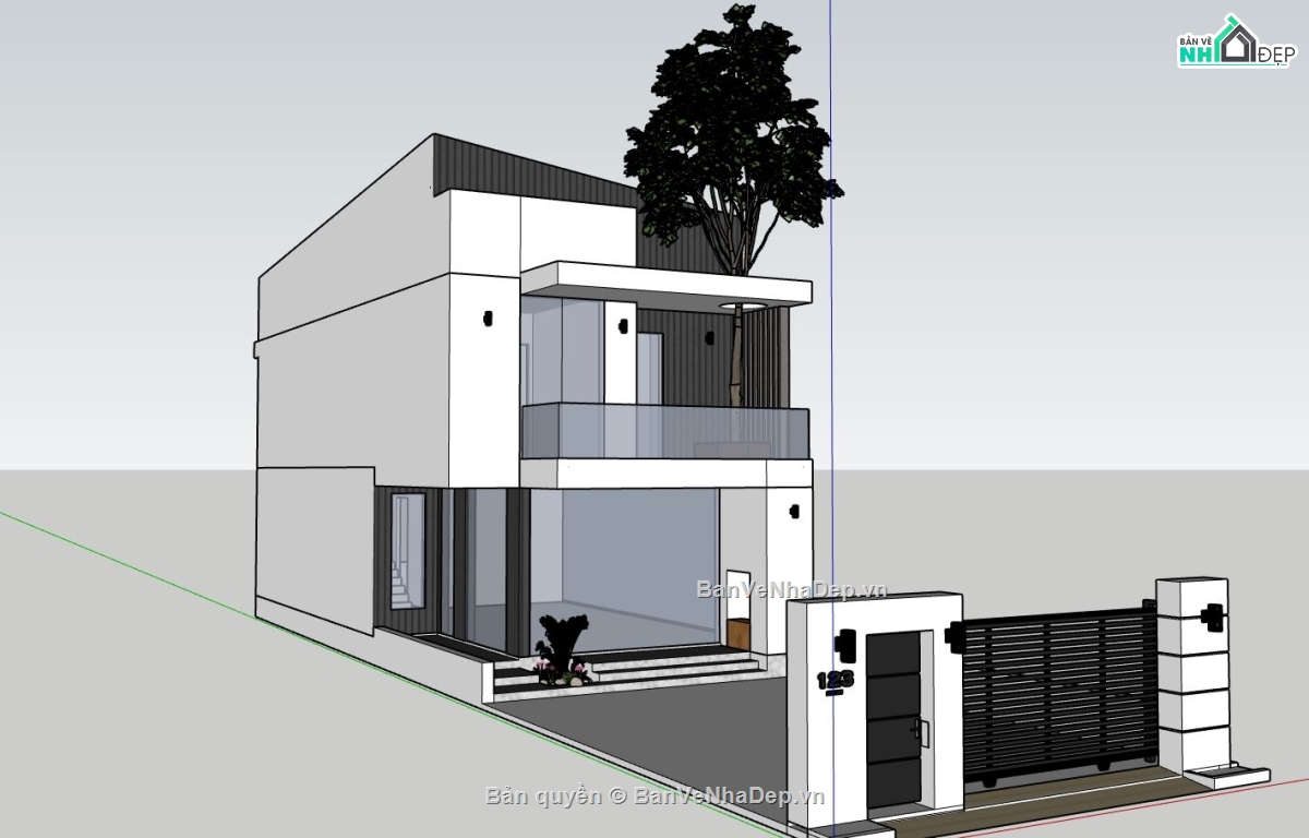 nhà phố 7x17m,thiết kế nhà 3 tầng,model su nhà phố 3 tầng,phối cảnh nhà phố 3 tầng,nhà phố 2 tầng 1 tum