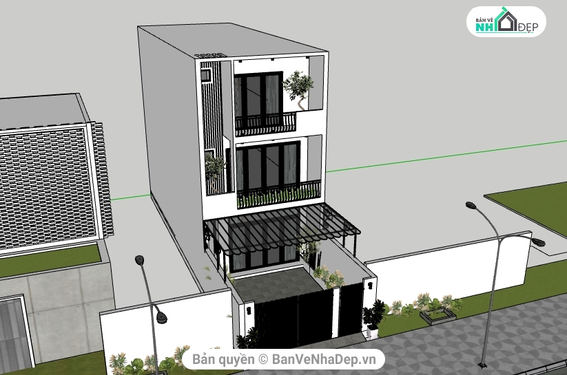 nhà phố 3 tầng,su nhà phố 3 tầng,file su nhà phố 3 tầng,model su nhà phố 3 tầng