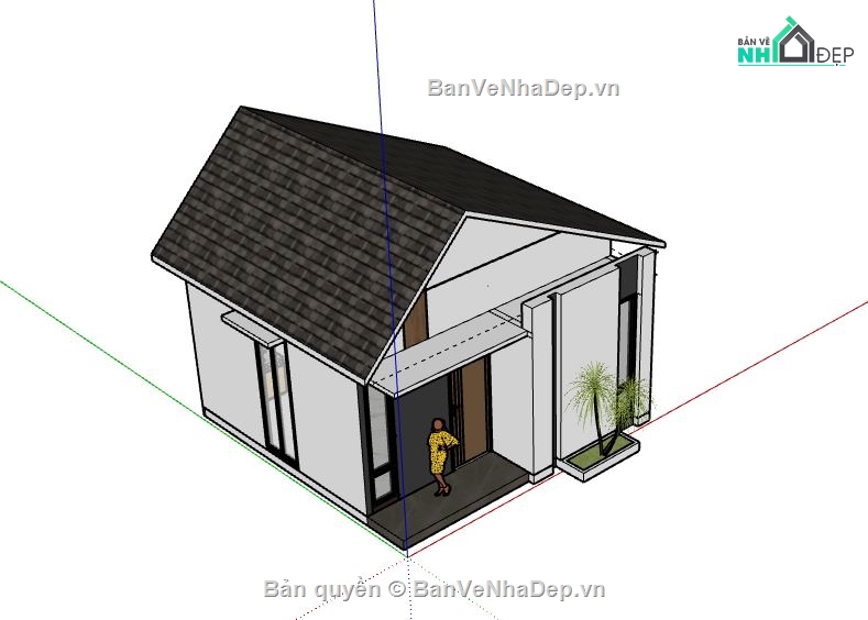 Nhà cấp 4,Nhà cấp 4 model su,File su nhà cấp 4