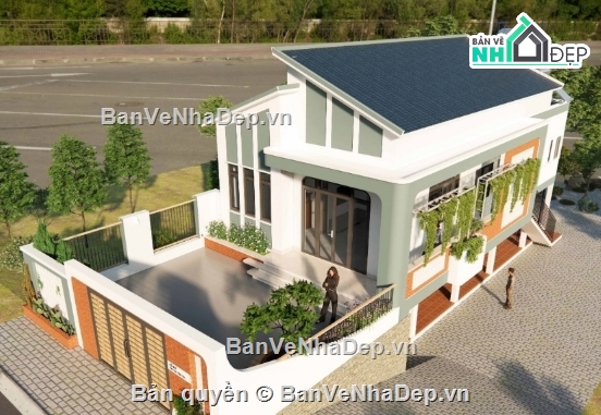 nhà cấp 4 mái lệch,nhà cấp 4,file cad nhà cấp 4,cad nhà cấp 4