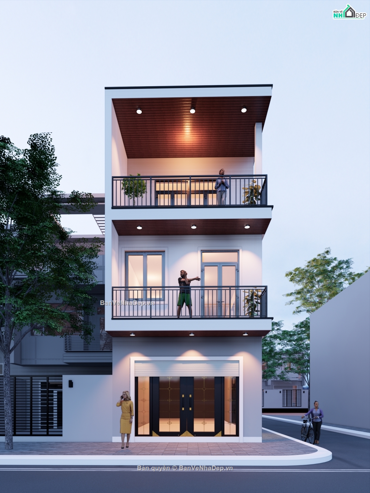 bản vẽ 2 tầng,Nhà 2 tầng,5m x 16m,bản vẽ kết cấu