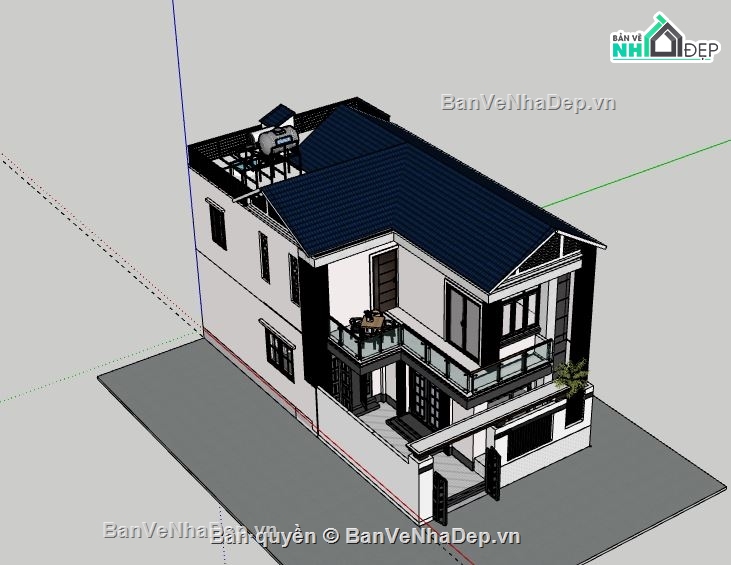 Nhà 2 tầng,file su nhà 2 tầng,nhà 2 tầng sketchup