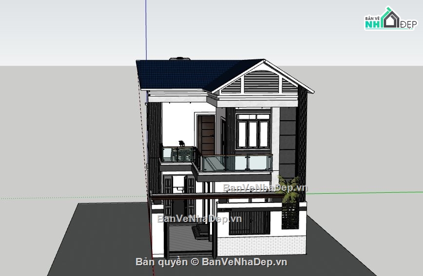 Nhà 2 tầng,file su nhà 2 tầng,nhà 2 tầng sketchup