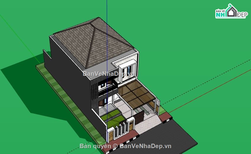 Nhà 2 tầng,Model su nhà 2 tầng,file su nhà 2 tầng