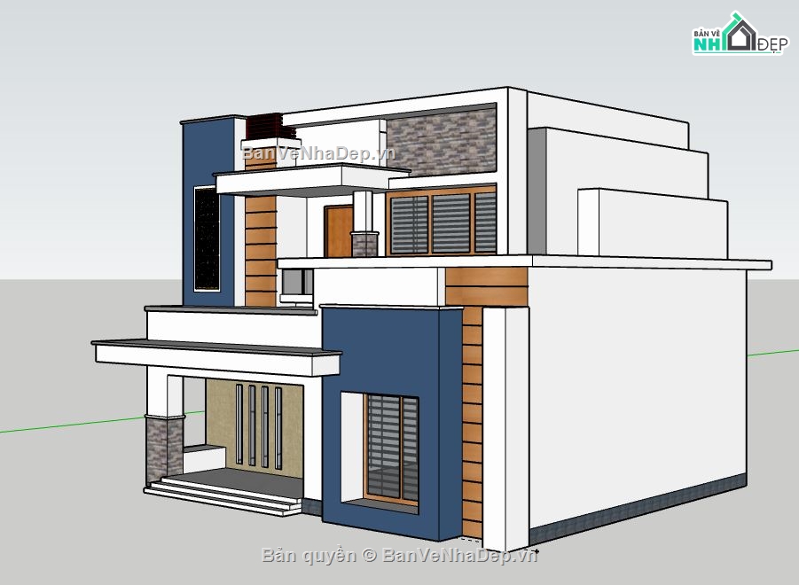 Nhà 2 tầng,model su nhà 2 tầng,file su nhà 2 tầng