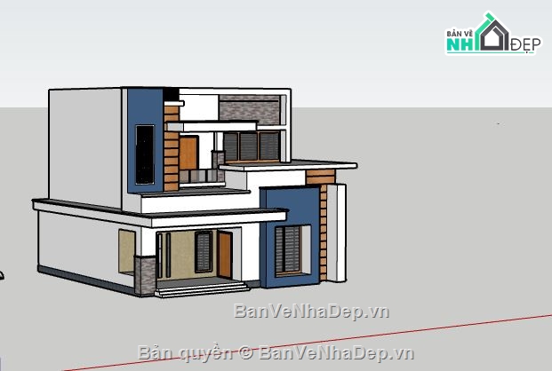 Nhà 2 tầng,model su nhà 2 tầng,file su nhà 2 tầng