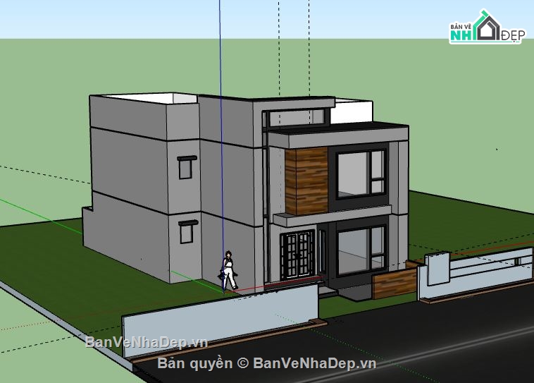 Nhà 2 tầng,Model su nhà 2 tầng,nhà 2 tầng file su