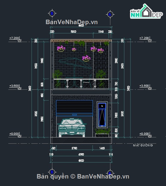 nhà 2 tầng,nhà hiện đại,nhà 2 tầng hiện đại,file cad nhà phố 2 tầng