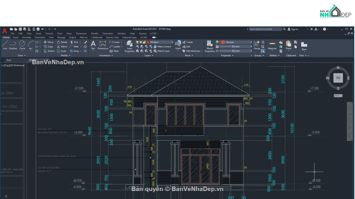 nhà mái nhật 2 tầng,mẫu nhà mái nhật 2 tầng,nhà 2 tầng đẹp