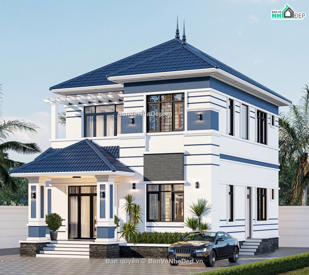 hiện đại,2 tầng,Thiết kế nhà 2 tầng hiện đại,nhà 2 tầng hiện đại,Nhà 2 tầng mái nhật