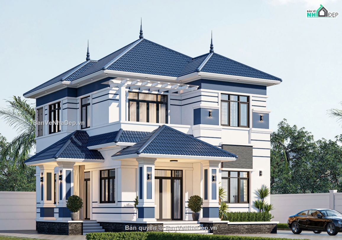hiện đại,2 tầng,Thiết kế nhà 2 tầng hiện đại,nhà 2 tầng hiện đại,Nhà 2 tầng mái nhật