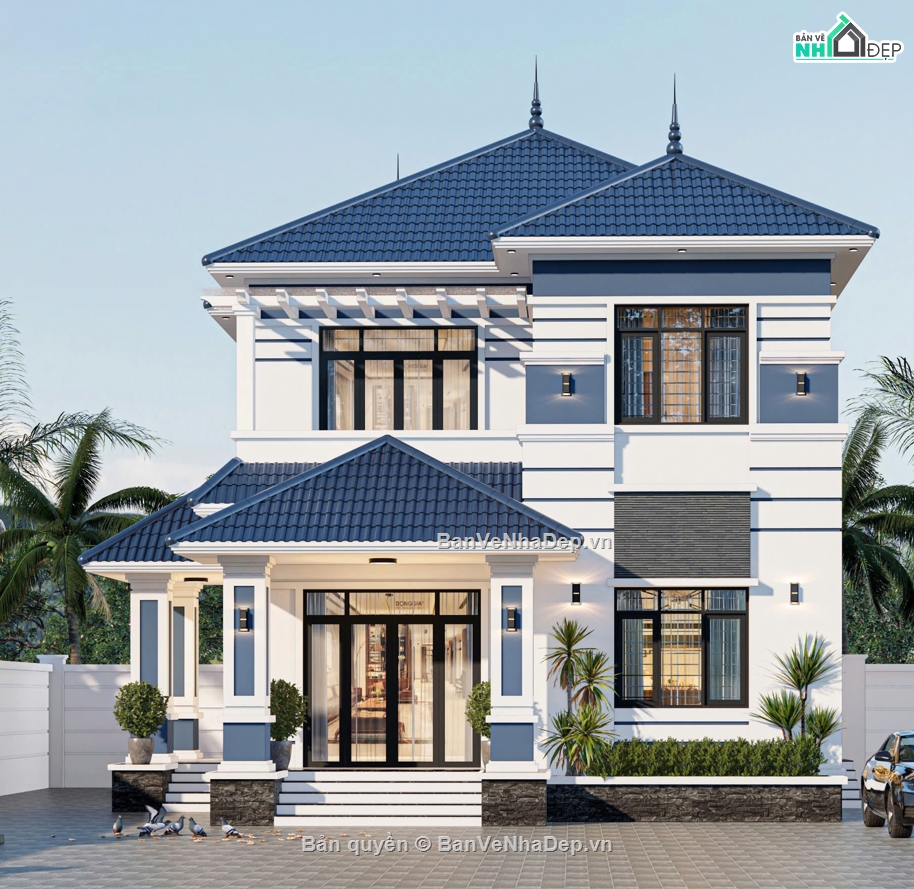 hiện đại,2 tầng,Thiết kế nhà 2 tầng hiện đại,nhà 2 tầng hiện đại,Nhà 2 tầng mái nhật