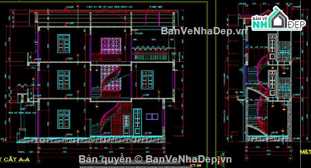 nhà 3 tầng,file cad nhà 3 tầng,nhà 3 tầng file cad