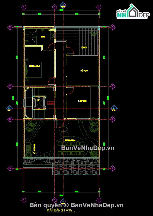 file cad nhà phố 5 tầng,bản vẽ nhà phố 5 tầng,nhà phố 5 tầng cad,cad nhà phố 5 tầng