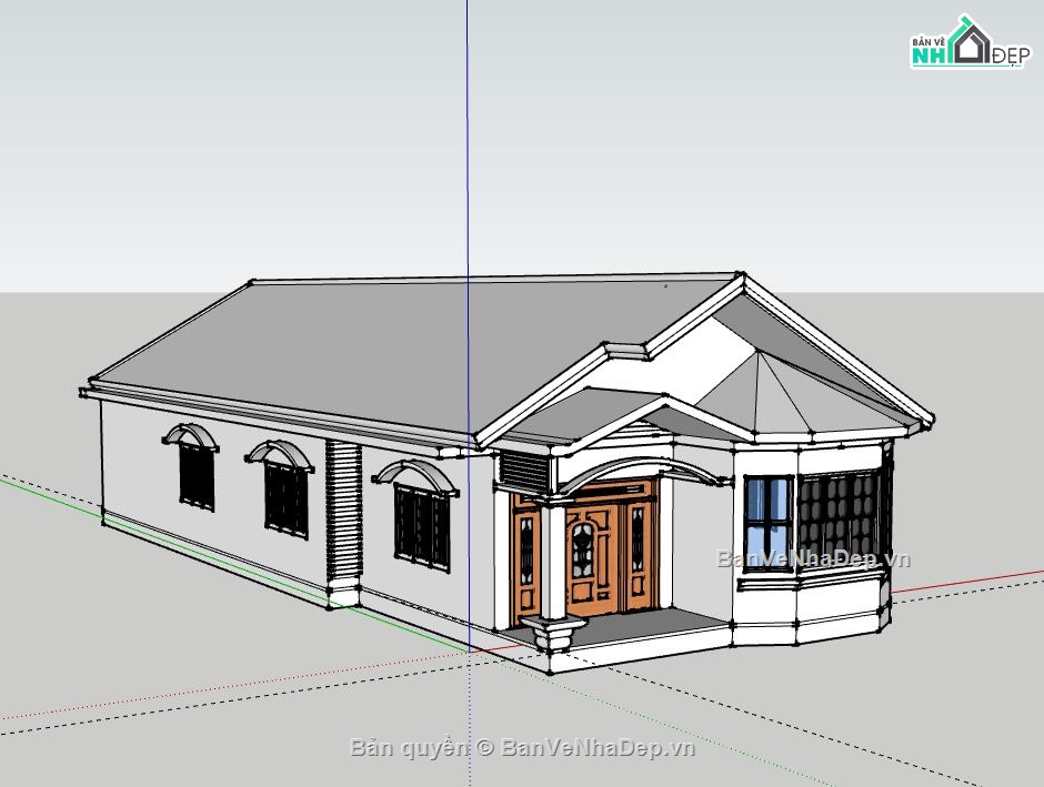 Biệt thự 1 tầng,model su biệt thự 1 tầng,file su biệt thự 1 tầng