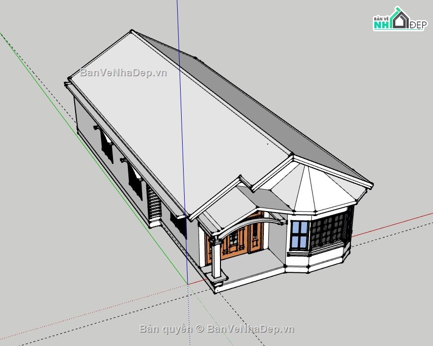 Biệt thự 1 tầng,model su biệt thự 1 tầng,file su biệt thự 1 tầng