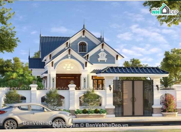 biệt thự 1 tầng,mái thái 1 tầng,biệt thự mái thái 1 tầng