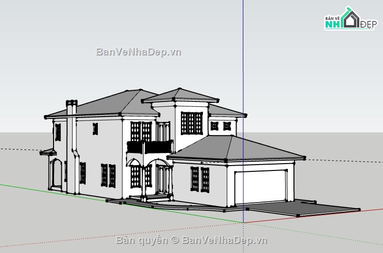 Biệt thự 2 tầng,model su biệt thự 2 tầng,file su biệt thự 2 tầng,biệt thự 2 tầng model su