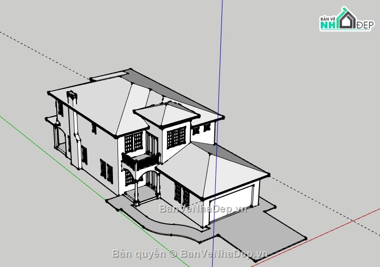 Biệt thự 2 tầng,model su biệt thự 2 tầng,file su biệt thự 2 tầng,biệt thự 2 tầng model su