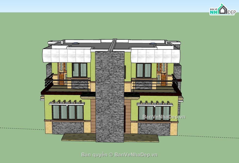 Biệt thự 2 tầng,model su biệt thự 2 tầng,file su biệt thự 2 tầng