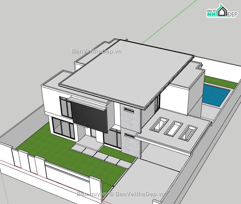 Biệt thự 2 tầng,model su biệt thự 2 tầng,biệt thự 2 tầng file su