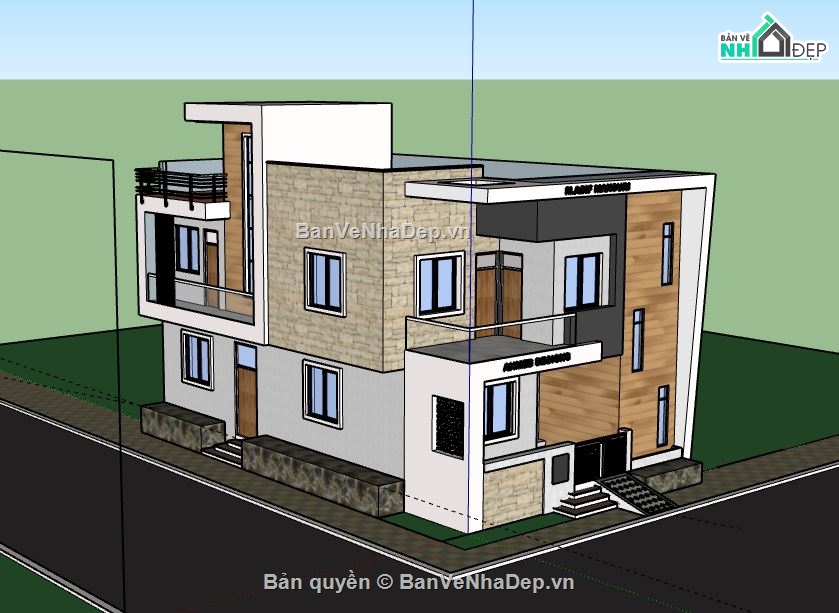 Biệt thự 2 tầng,model su biệt thự 2 tầng,biệt thự 2 tầng file su