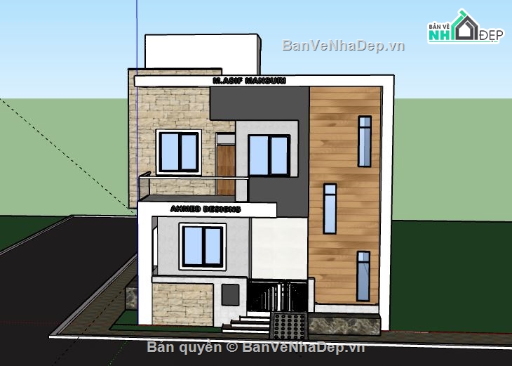 Biệt thự 2 tầng,model su biệt thự 2 tầng,biệt thự 2 tầng file su