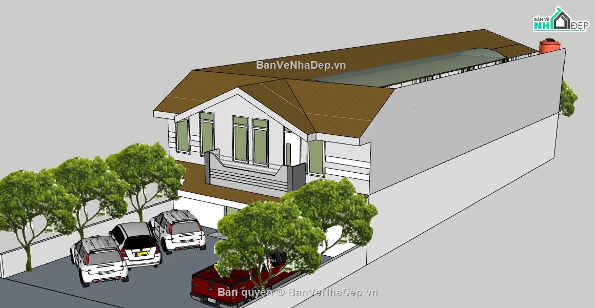 Biệt thự 2 tầng,model su biệt thự 2 tầng,biệt thự 2 tầng sketchup