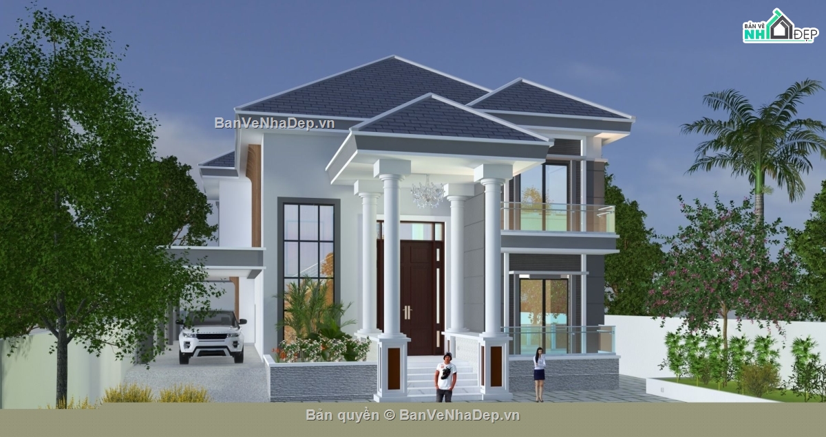 biệt thự 2 tầng,model su biệt thự 2 tầng,file su biệt thự 2 tầng,Biệt thự 2 tầng file su,sketchup biệt thự 2 tầng