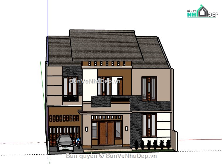 Biệt thự 2 tầng,model su biệt thự 2 tầng,file su biệt thự 2 tầng