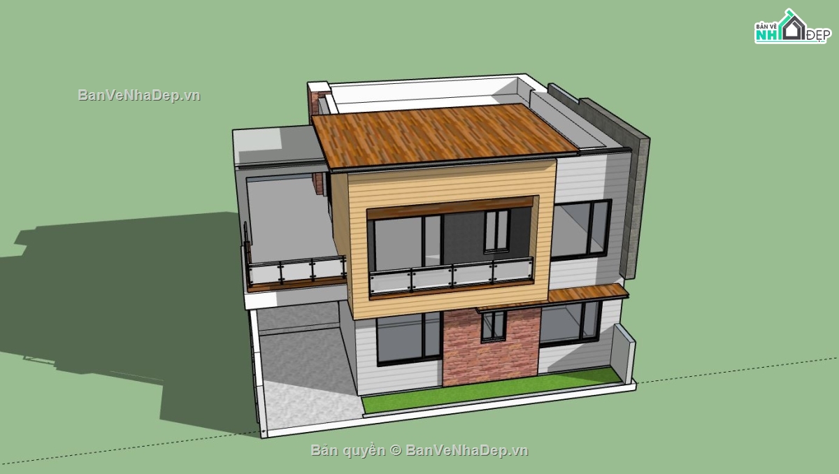Biệt thự 2 tầng,model su biệt thự 2 tầng,file su biệt thự 2 tầng,mẫu biệt thự 2 tầng sketchup