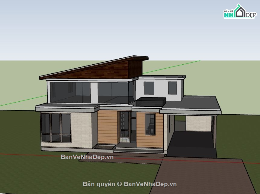 Biệt thự 2 tầng,model su biệt thự 2 tầng,biệt thự 2 tầng sketchup