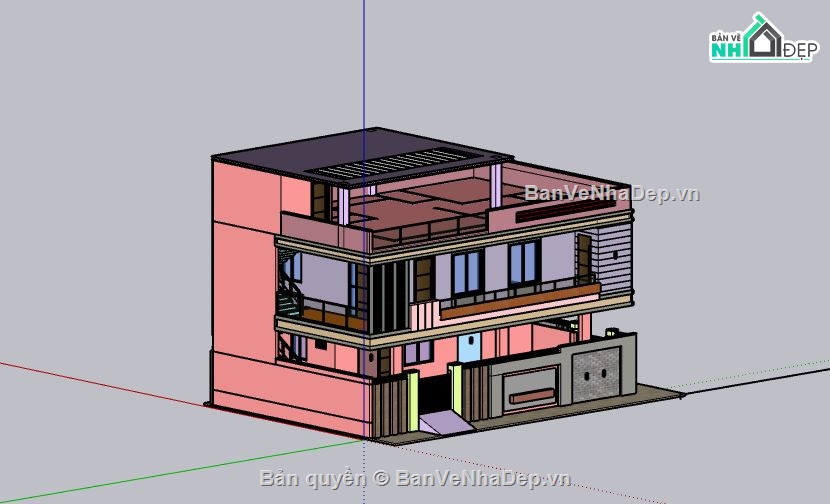 Biệt thự 2 tầng,model su biệt thự 2 tầng,nhà biệt thự 2 tầng file su