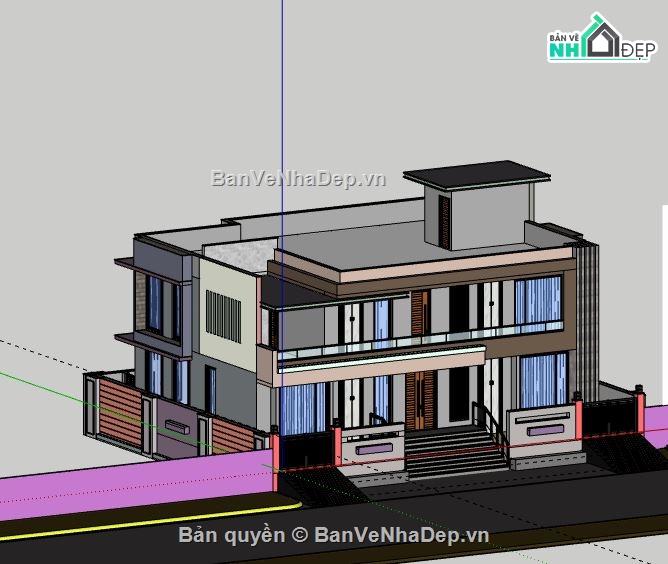 Biệt thự 2 tầng,model su biệt thự 2 tầng,file su biệt thự 2 tầng