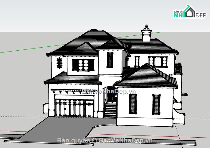 Biệt thự 2 tầng,model su biệt thự 2 tầng,biệt thự 2 tầng file su