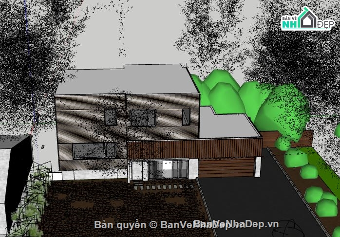 Biệt thự 2 tầng,model su biệt thự 2 tầng,file sketchup biệt thự 2 tầng